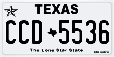 TX license plate CCD5536