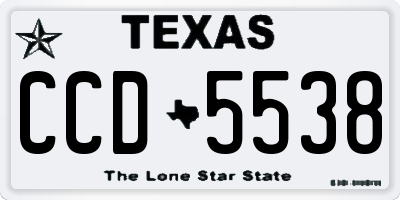 TX license plate CCD5538