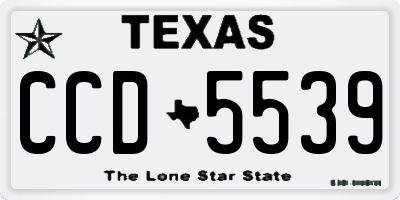 TX license plate CCD5539