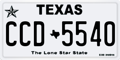 TX license plate CCD5540