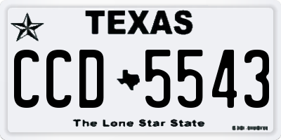 TX license plate CCD5543