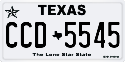 TX license plate CCD5545