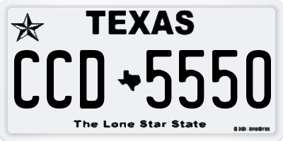 TX license plate CCD5550
