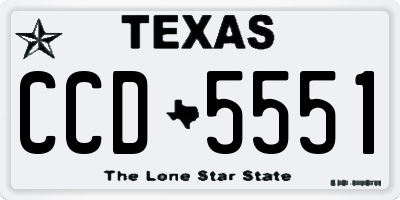 TX license plate CCD5551