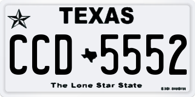 TX license plate CCD5552
