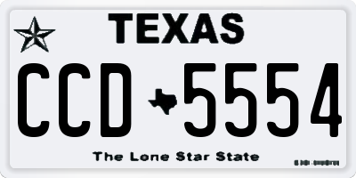 TX license plate CCD5554