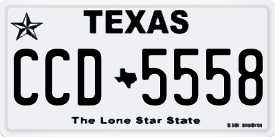 TX license plate CCD5558