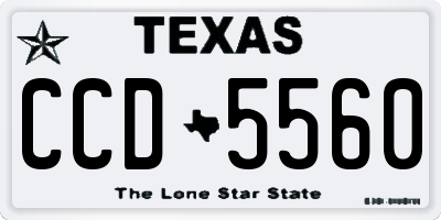 TX license plate CCD5560
