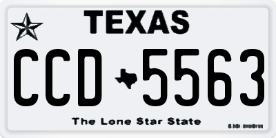 TX license plate CCD5563