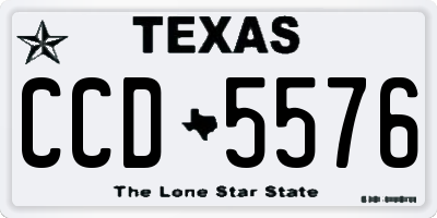 TX license plate CCD5576
