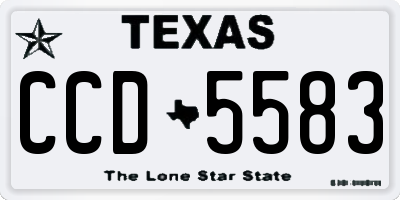 TX license plate CCD5583
