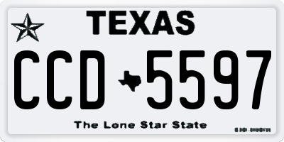 TX license plate CCD5597