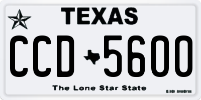 TX license plate CCD5600