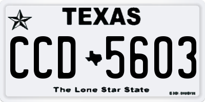 TX license plate CCD5603