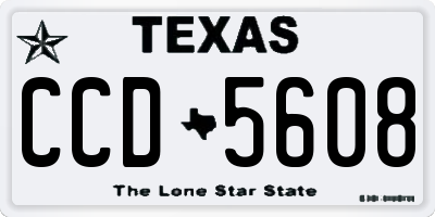 TX license plate CCD5608