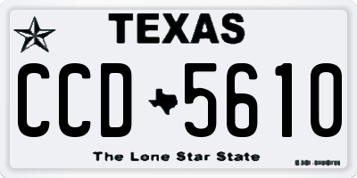 TX license plate CCD5610