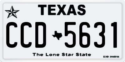 TX license plate CCD5631