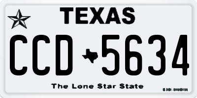TX license plate CCD5634