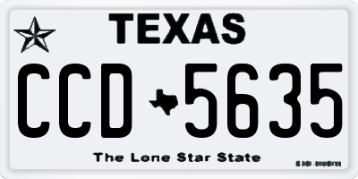 TX license plate CCD5635