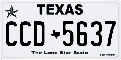 TX license plate CCD5637