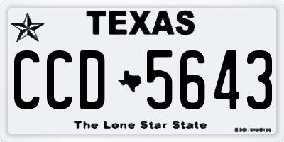 TX license plate CCD5643