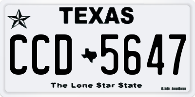 TX license plate CCD5647