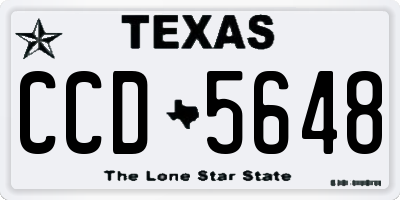 TX license plate CCD5648
