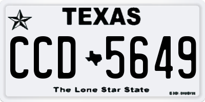TX license plate CCD5649