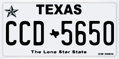 TX license plate CCD5650