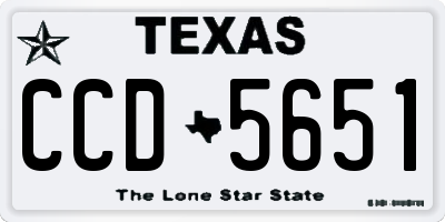 TX license plate CCD5651