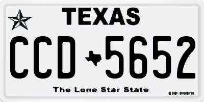 TX license plate CCD5652