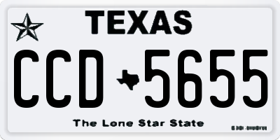 TX license plate CCD5655