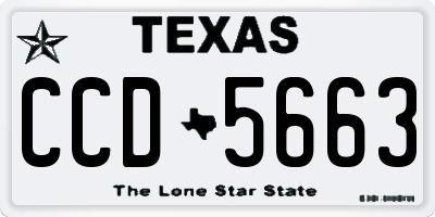 TX license plate CCD5663