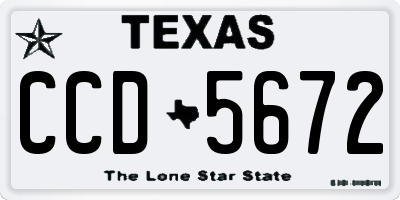 TX license plate CCD5672