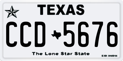 TX license plate CCD5676