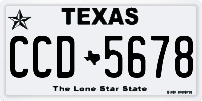 TX license plate CCD5678