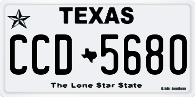 TX license plate CCD5680