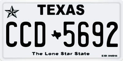 TX license plate CCD5692