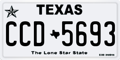 TX license plate CCD5693