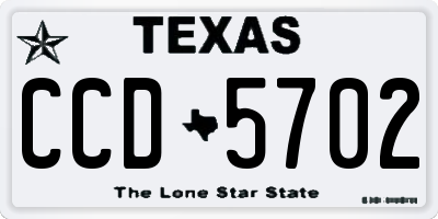 TX license plate CCD5702