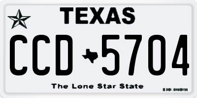 TX license plate CCD5704