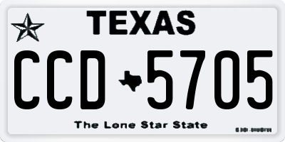TX license plate CCD5705