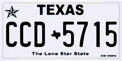 TX license plate CCD5715