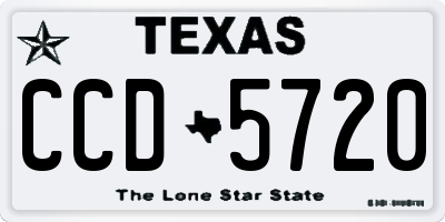 TX license plate CCD5720