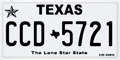 TX license plate CCD5721