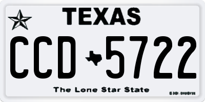 TX license plate CCD5722