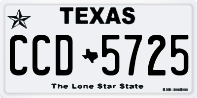 TX license plate CCD5725