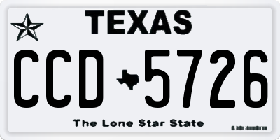 TX license plate CCD5726