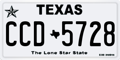 TX license plate CCD5728