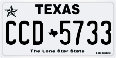 TX license plate CCD5733